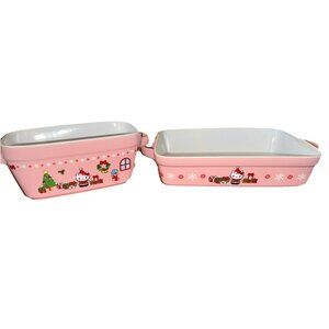 Hello Kitty Christmas Ceramic Baking Dish Set - Casserole & Loaf Pan